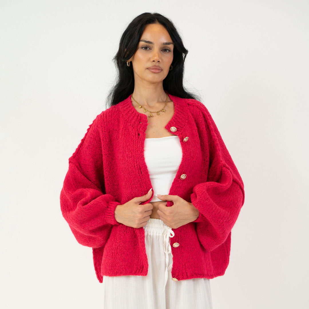 Krótki oversize’owy kardigan “CozyGlam”