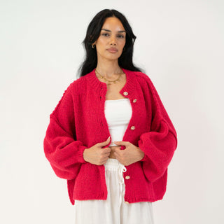 Krótki oversize’owy kardigan “CozyGlam”