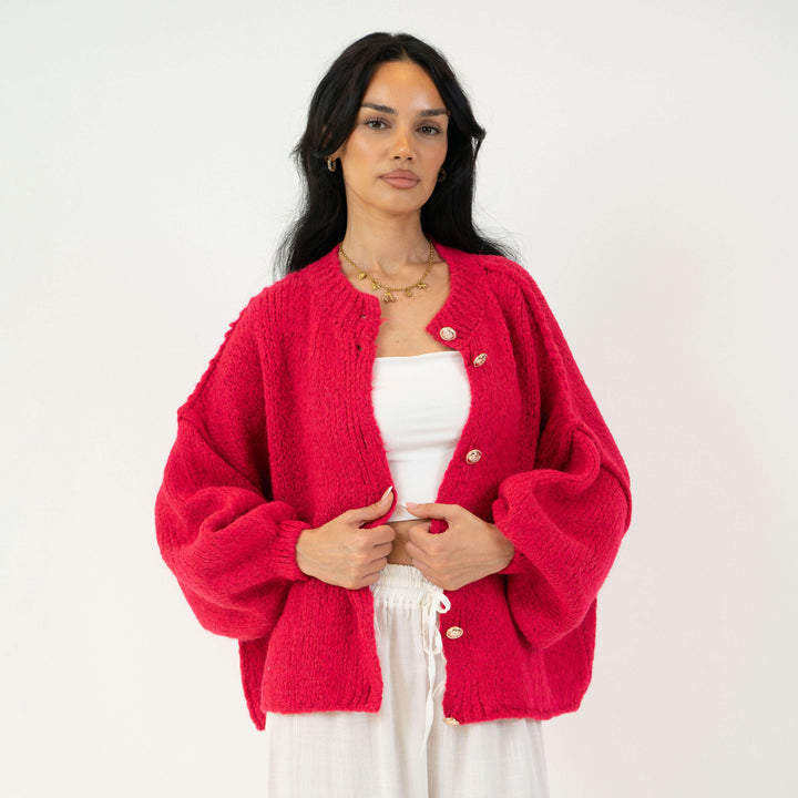 Krótki oversize’owy kardigan “CozyGlam”