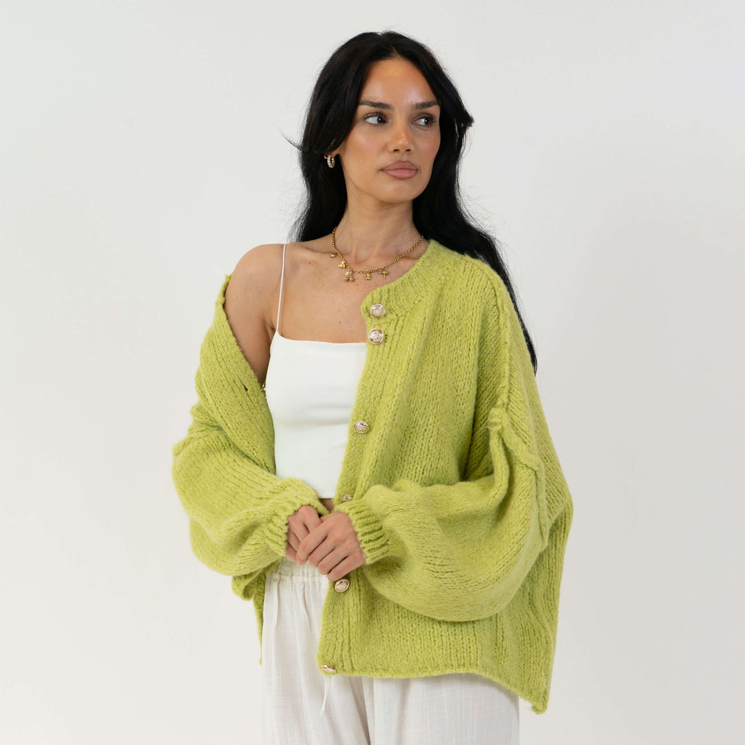 Krótki oversize’owy kardigan “CozyGlam”