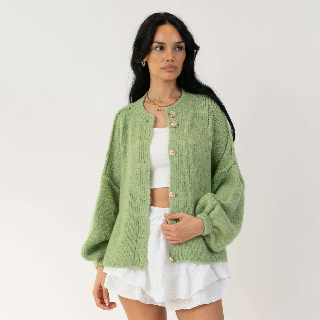 Krótki oversize’owy kardigan “CozyGlam”