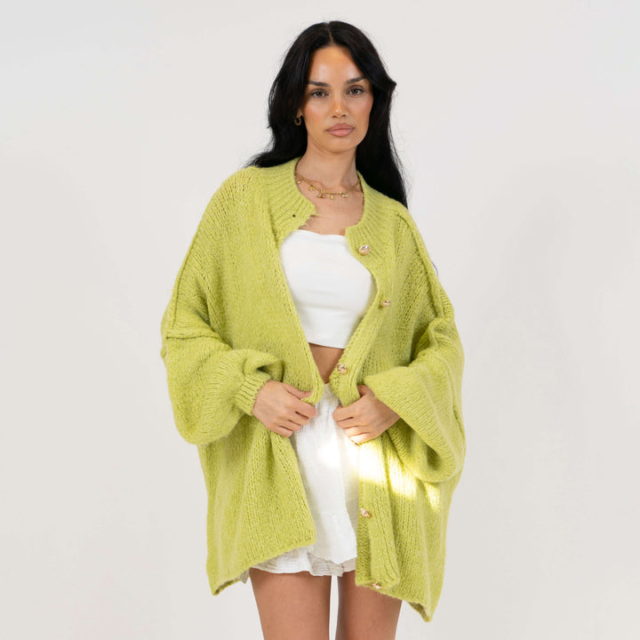 Kardigan oversize z kołnierzykiem “CozyGlam”