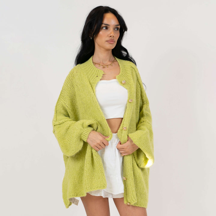 Kardigan oversize z kołnierzykiem “CozyGlam”
