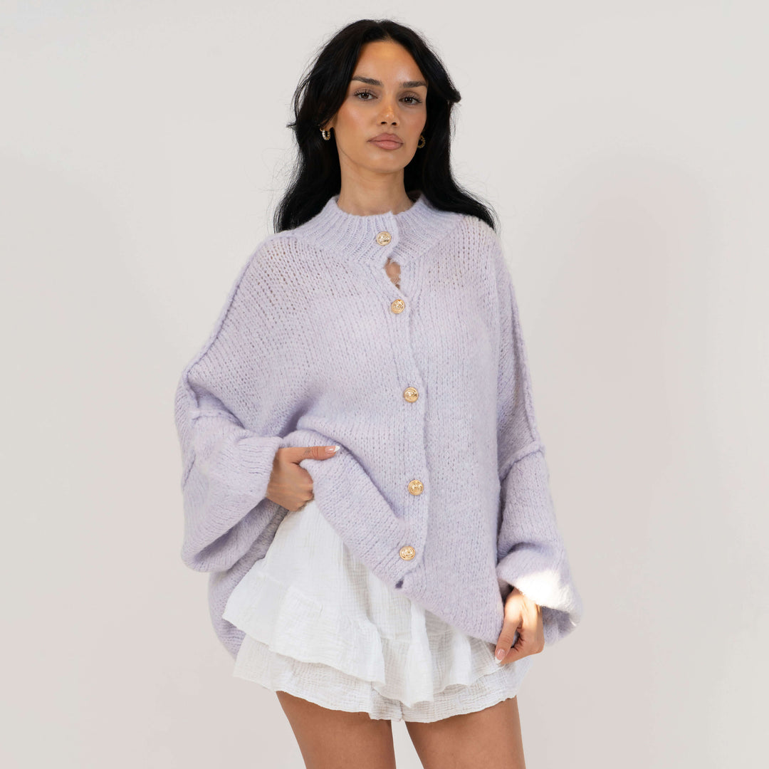 Kardigan oversize z kołnierzykiem “CozyGlam”