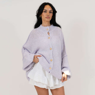 Kardigan oversize z kołnierzykiem “CozyGlam”