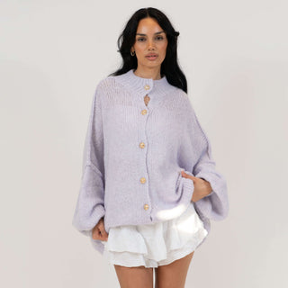 Kardigan oversize z kołnierzykiem “CozyGlam”