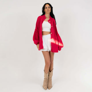 Kardigan oversize z kołnierzykiem “CozyGlam”
