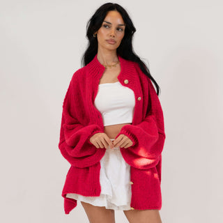 Kardigan oversize z kołnierzykiem “CozyGlam”