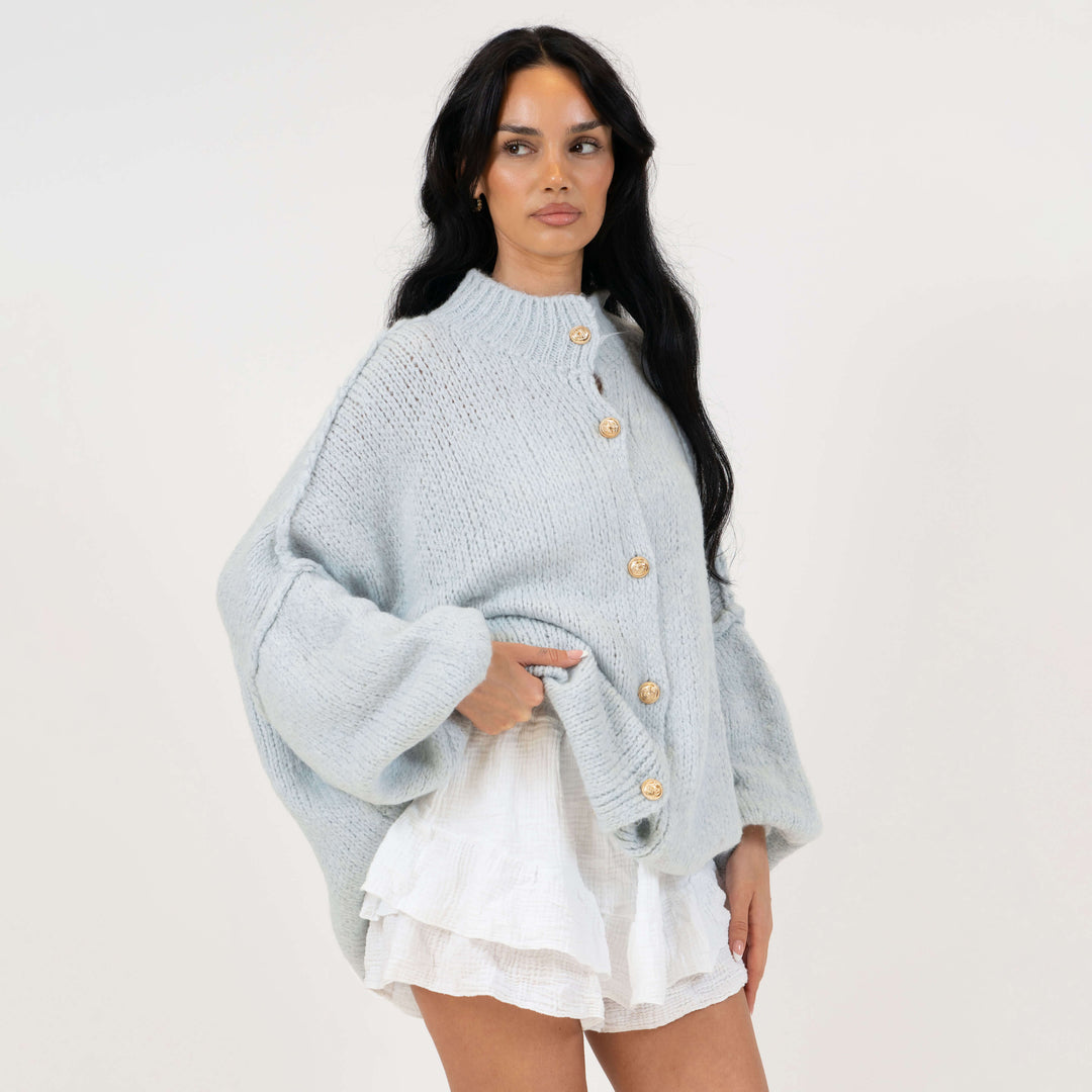 Kardigan oversize z kołnierzykiem “CozyGlam”