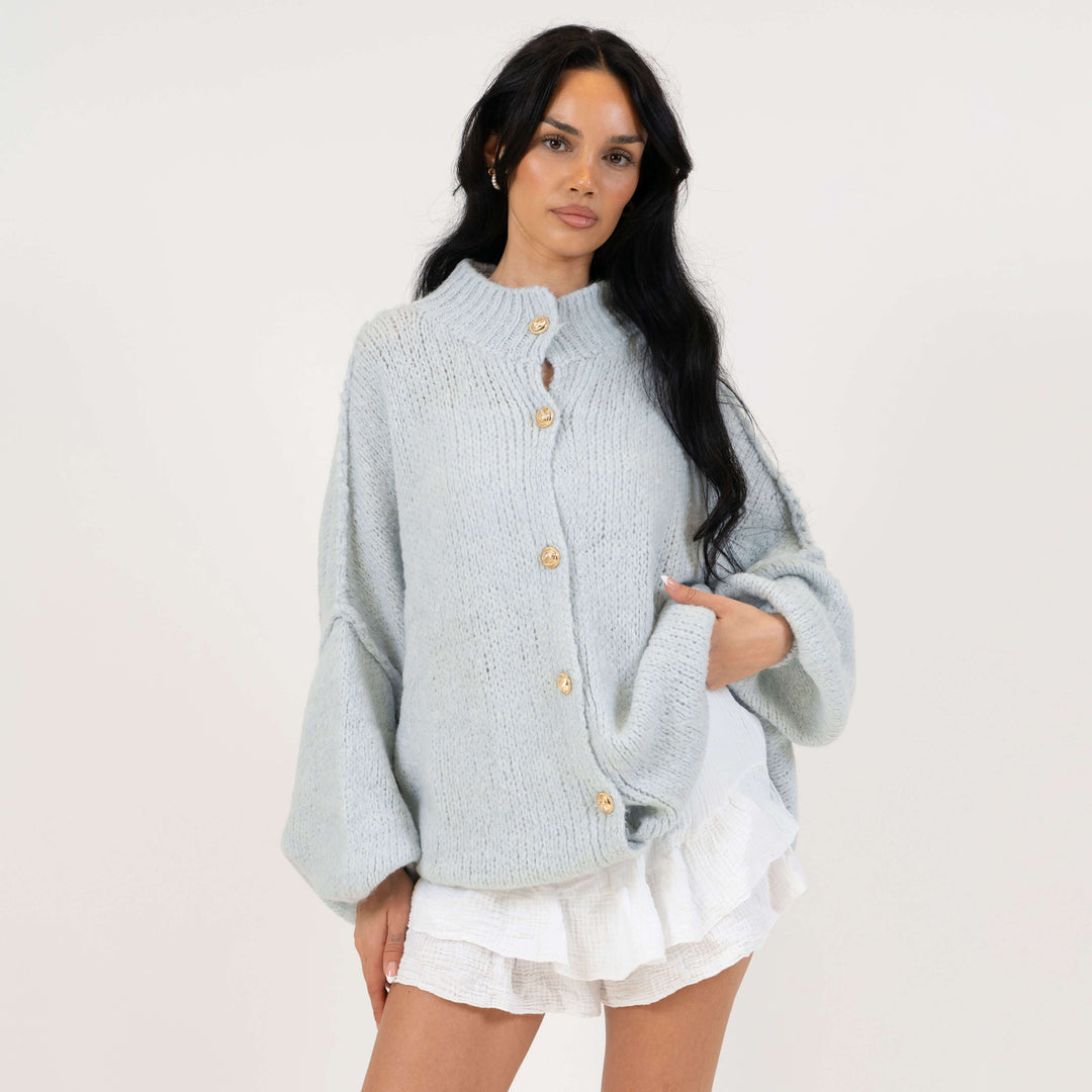 Kardigan oversize z kołnierzykiem “CozyGlam”