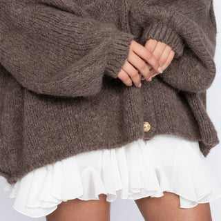 Kardigan oversize z kołnierzykiem “CozyGlam”
