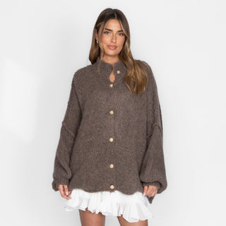 Kardigan oversize z kołnierzykiem “CozyGlam”