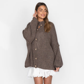 Kardigan oversize z kołnierzykiem “CozyGlam”