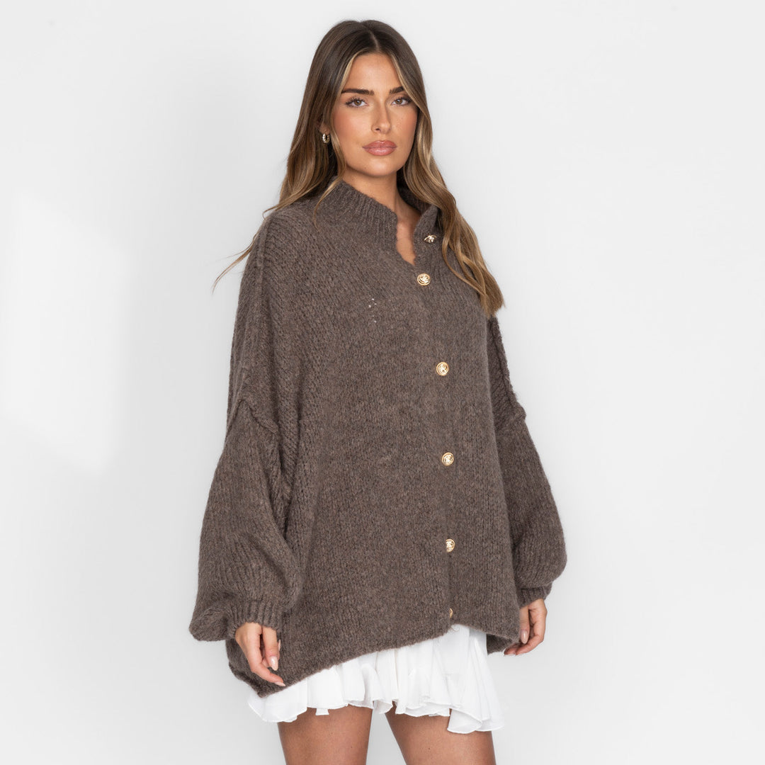 Kardigan oversize z kołnierzykiem “CozyGlam”