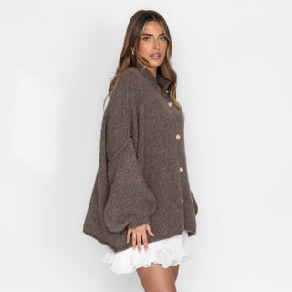 Kardigan oversize z kołnierzykiem “CozyGlam”