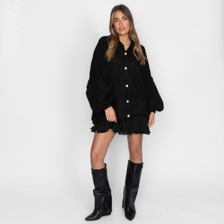 Kardigan oversize z kołnierzykiem “CozyGlam”