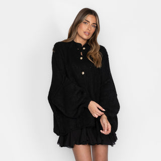 Kardigan oversize z kołnierzykiem “CozyGlam”