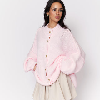 Kardigan oversize z kołnierzykiem “CozyGlam”