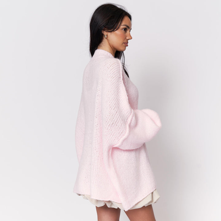 Kardigan oversize z kołnierzykiem “CozyGlam”