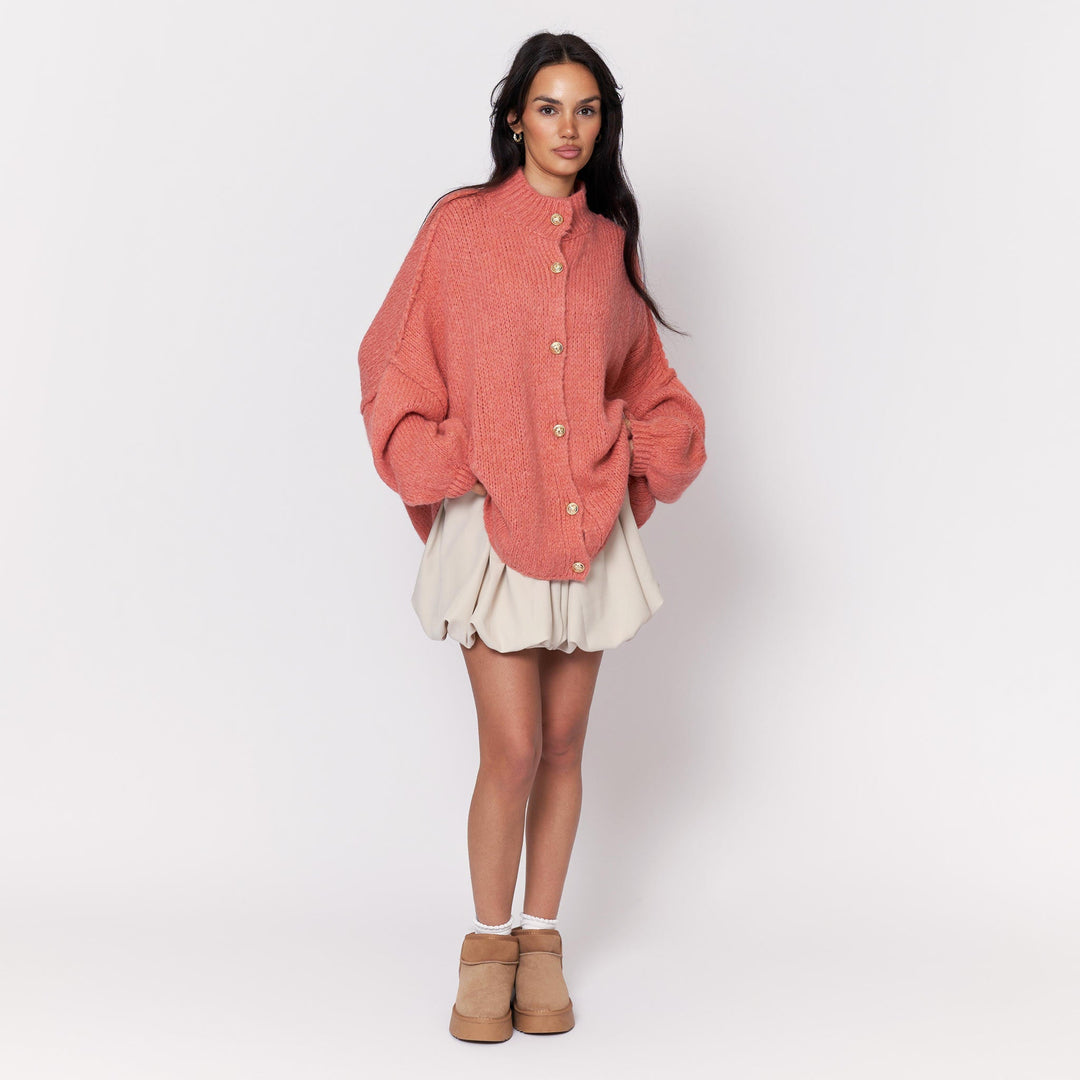 Kardigan oversize z kołnierzykiem “CozyGlam”