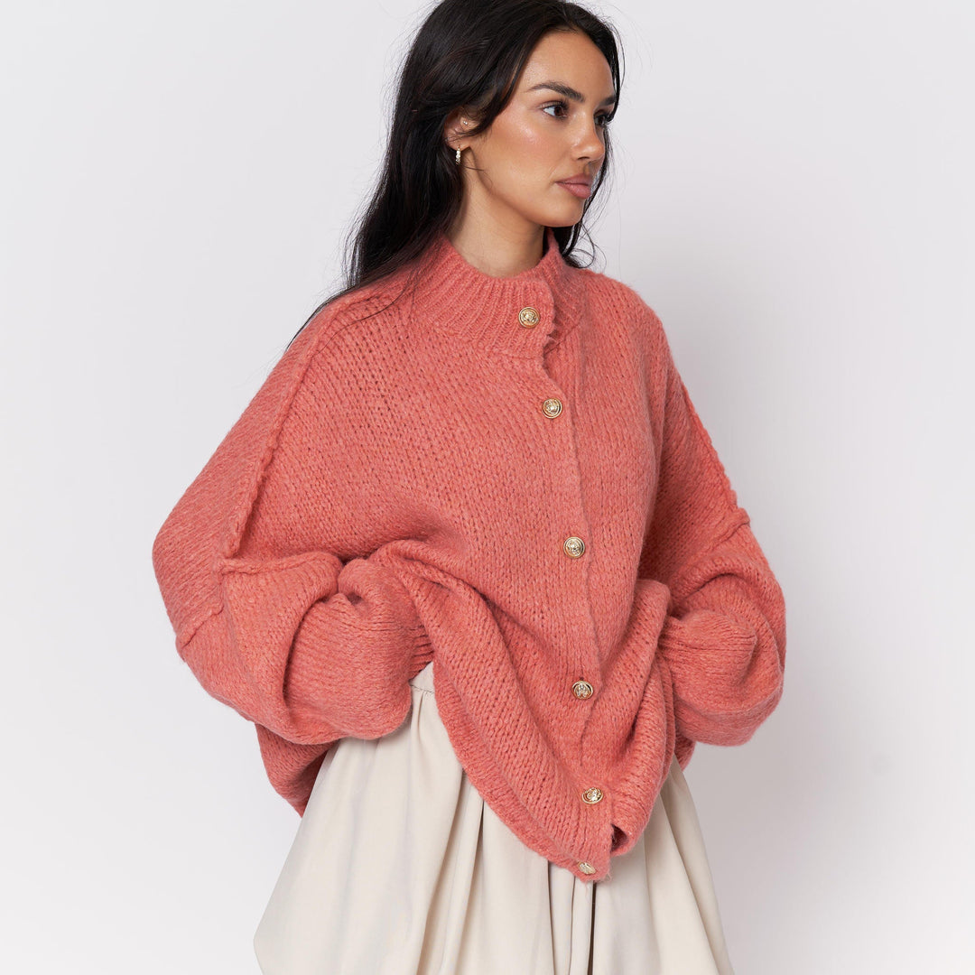 Kardigan oversize z kołnierzykiem “CozyGlam”