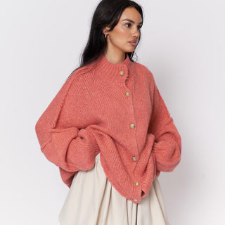 Kardigan oversize z kołnierzykiem “CozyGlam”