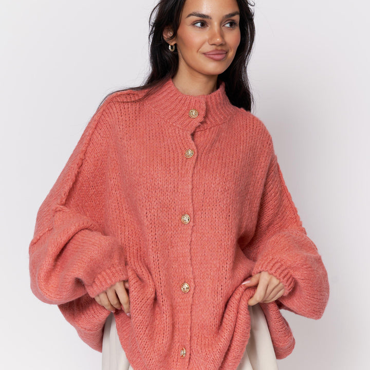Kardigan oversize z kołnierzykiem “CozyGlam”