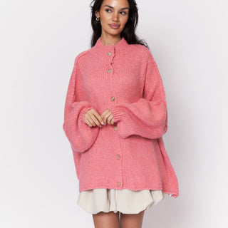 Kardigan oversize z kołnierzykiem “CozyGlam”
