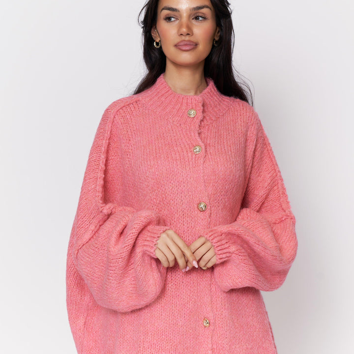 Kardigan oversize z kołnierzykiem “CozyGlam”