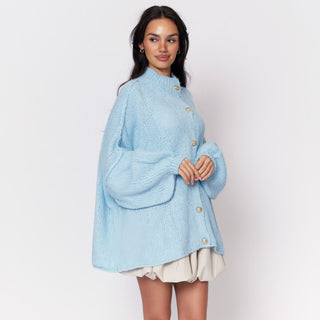 Kardigan oversize z kołnierzykiem “CozyGlam”
