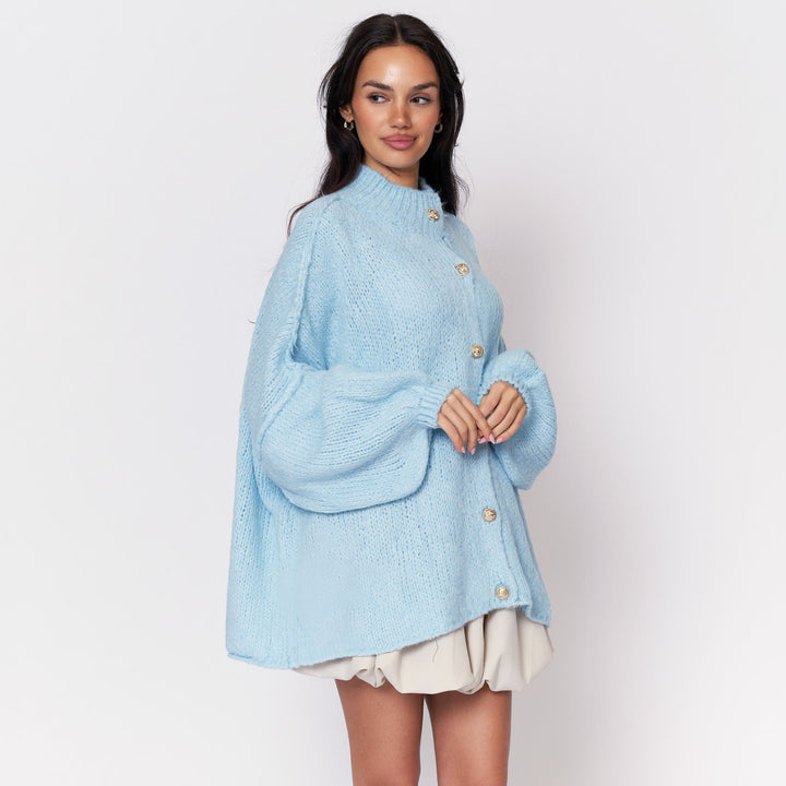Kardigan oversize z kołnierzykiem “CozyGlam”