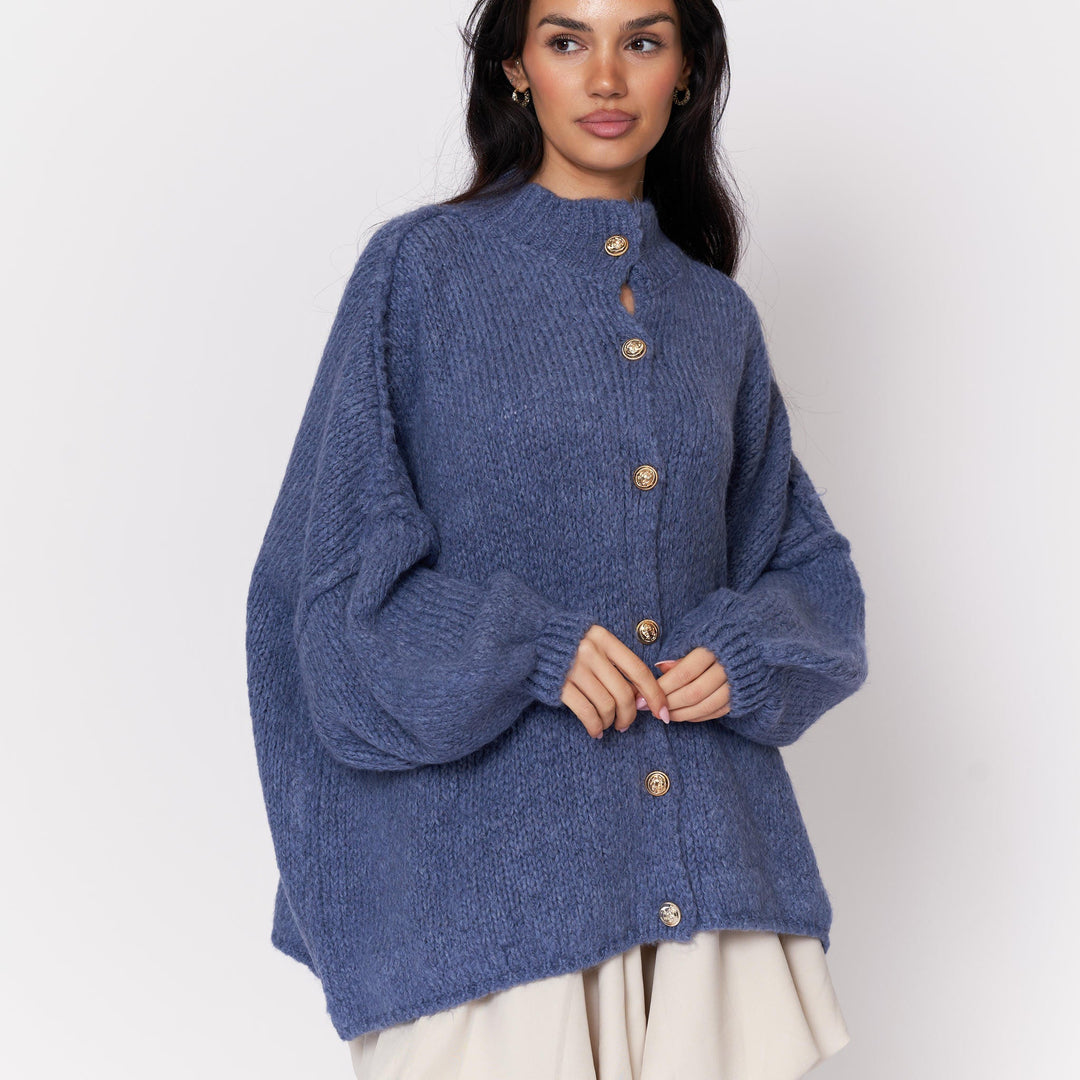 Kardigan oversize z kołnierzykiem “CozyGlam”