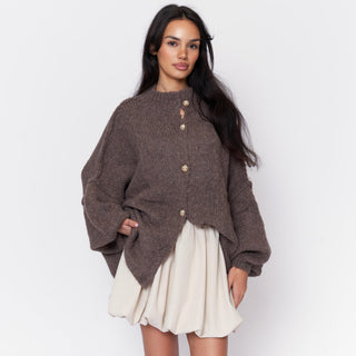 Kardigan oversize z kołnierzykiem “CozyGlam”