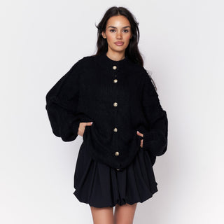 Kardigan oversize z kołnierzykiem “CozyGlam”
