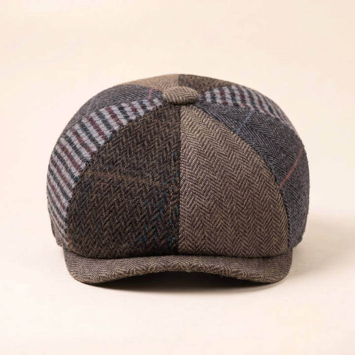 Czapka z wełny w stylu patchwork