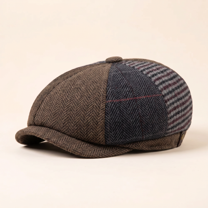 Czapka z wełny w stylu patchwork
