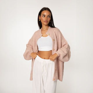 Kardigan oversize z kołnierzykiem “CozyGlam”