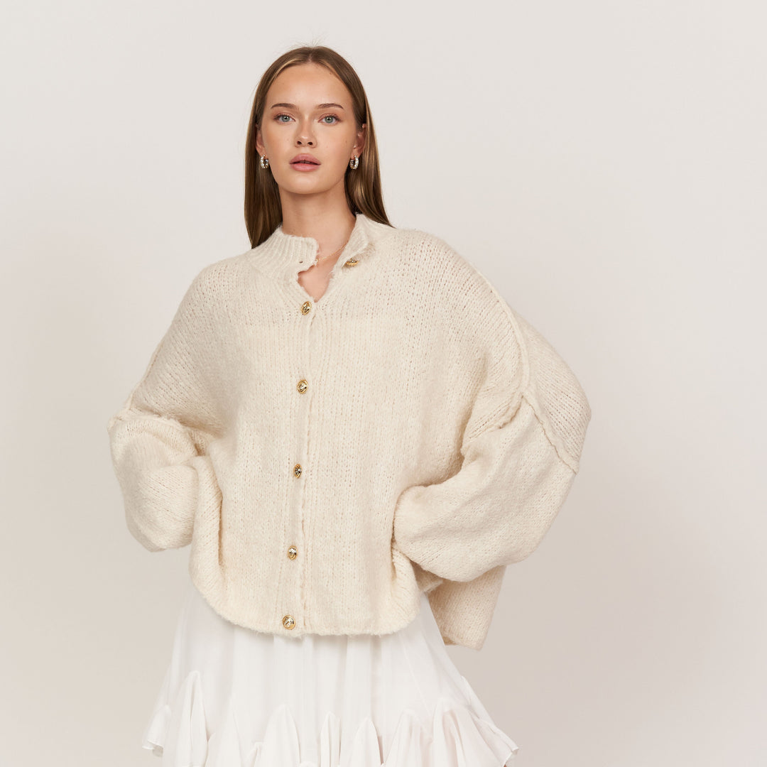 Kardigan oversize z kołnierzykiem “CozyGlam”