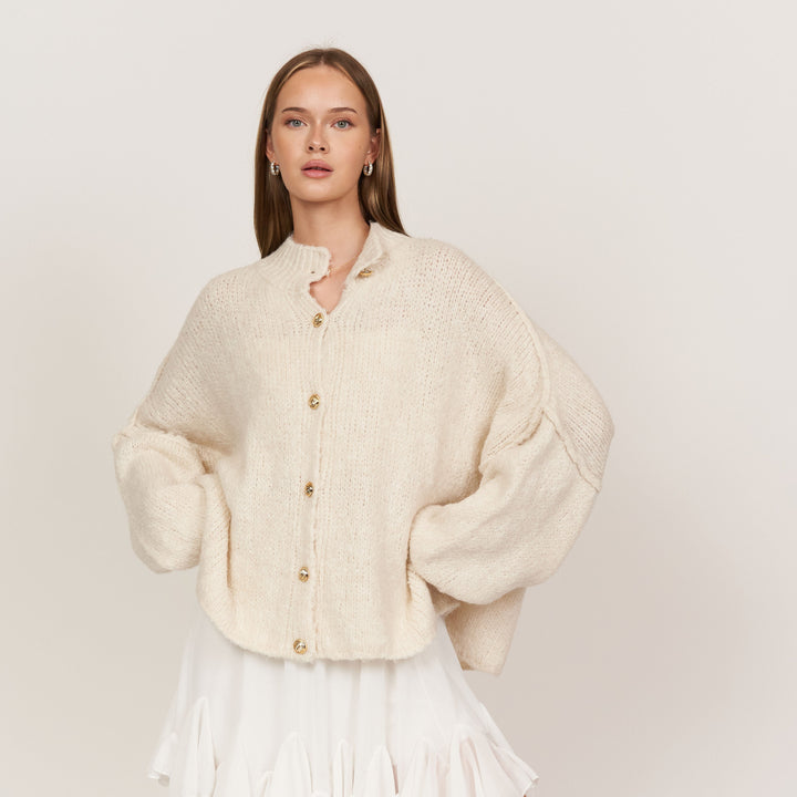 Kardigan oversize z kołnierzykiem “CozyGlam”