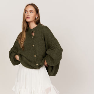 Kardigan oversize z kołnierzykiem “CozyGlam”