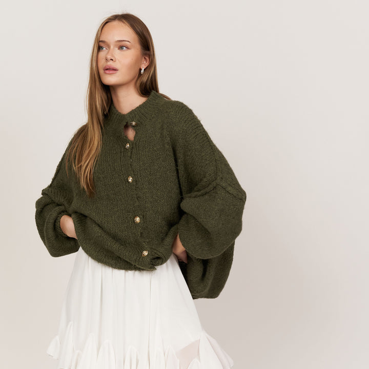 Kardigan oversize z kołnierzykiem “CozyGlam”