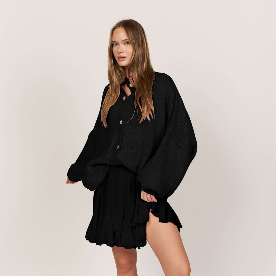 Kardigan oversize z kołnierzykiem “CozyGlam”