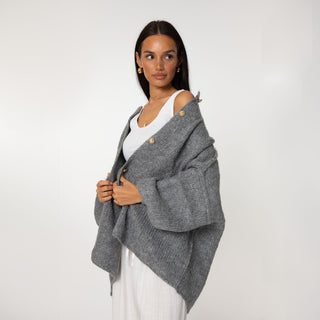 Kardigan oversize z kołnierzykiem “CozyGlam”