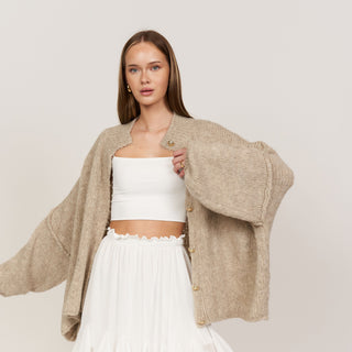 Kardigan oversize z kołnierzykiem “CozyGlam”