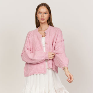Krótki oversize’owy kardigan “CozyGlam”