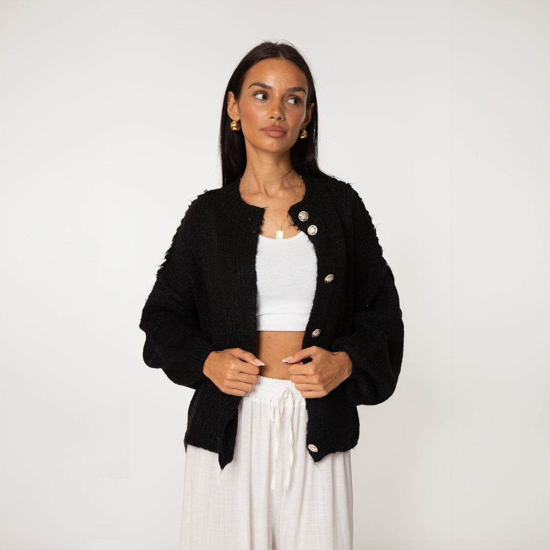 Krótki oversize’owy kardigan “CozyGlam”