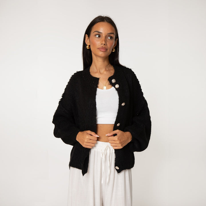 Krótki oversize’owy kardigan “CozyGlam”