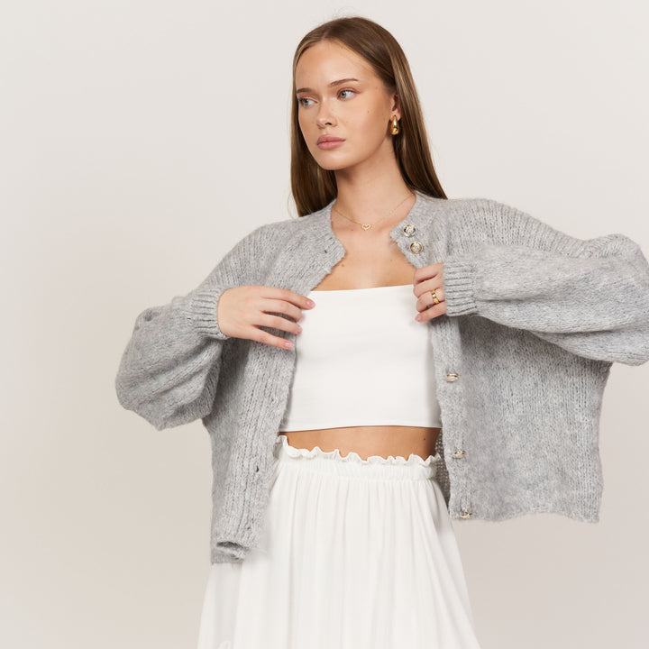 Krótki oversize’owy kardigan “CozyGlam”