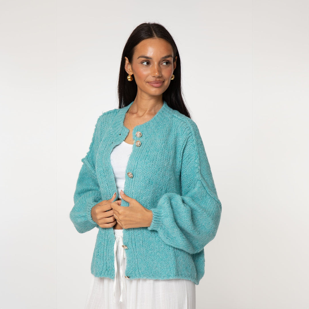 Krótki oversize’owy kardigan “CozyGlam”