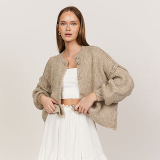 Krótki oversize’owy kardigan “CozyGlam”